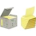 Post-it R3301B Haftnotiz Recycling Z-Notes Mini Tower, 76 x 76 mm, 100 Blatt, 6 Block, pastellgelb - in weiteren Farben verfügbar