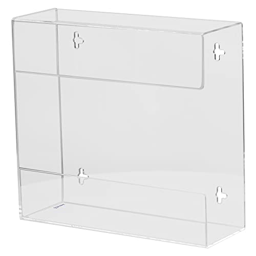 Kantek Wall Mounted Acrylic Glove Box Holder Dispenser, Double (2) Box Capacity, For Use In Food Service, Healthcare, Hospitals, Restaurants, 10.3" X 3.8" X 10.7", Clear #TOP4
