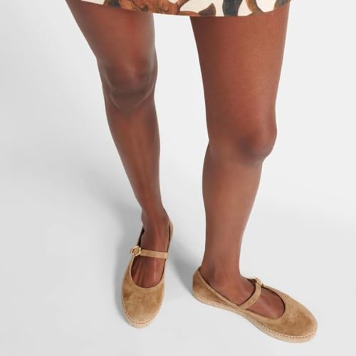 Espadrilles Mary Jane Flats for Women Round Toe Espadrill Flats Platform Suede Casual Flats Shoes4