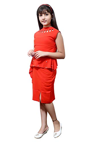 FELLAMO Girl's Peplum Dress Red 13-14 yrs 2