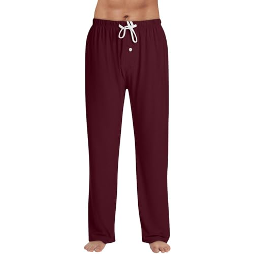 Polo Pajama Pants For Men,Lightweight Lounge Pj Bottoms Soft Sleep Pant With Pockets & Drawstring, S-3XL