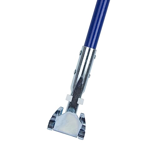 SPARTA 60" Fiberglass Dust Mop Replacement Handle with Clip-On Jaw Clamp Connector, Sliding Locking Collar, Commercial Floor Cleaning, Blue (Pack of 12)