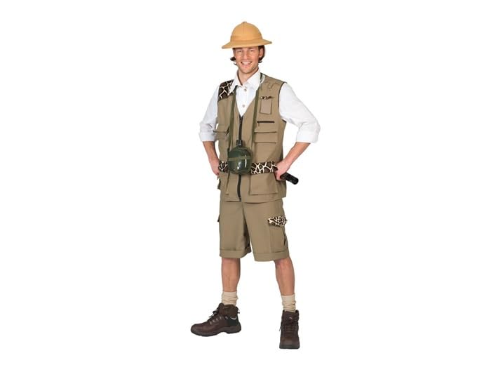 Déguisement de chasseur safari marron 2pcs homme taille xl/xxl