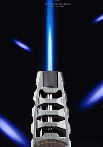 Pen Spray Gun Jet Butane Pipe Lighter Metal Gas Kitchen Torch Lighter Jet Flame Refillable Butane Lighter Windproof Lighter Punch with Gift Box, Butane Not Included, Great Gift Idea for Men (Brown)