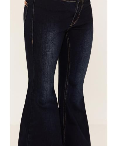 Panhandle Girls' Dark Wash Stretch Bargain Bell Flare Jeans Blue 53