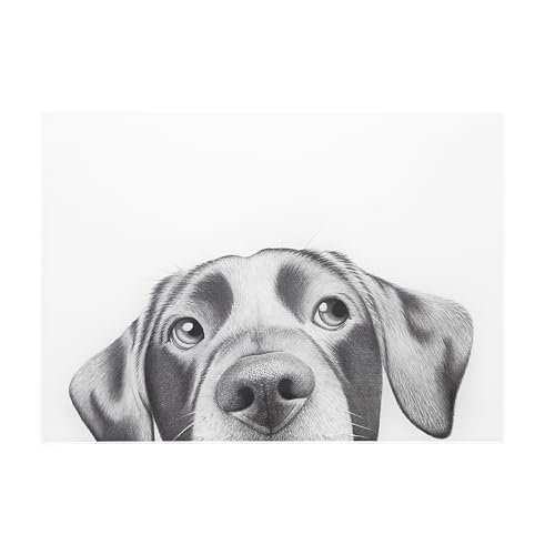 Tabla de Cortar de Vidrio Templado con Diseño de Perro, 34,9 cm x 24,8 cm, para Preparación de Alimentos, Ideal como Decoración de Cocina miniatura 1