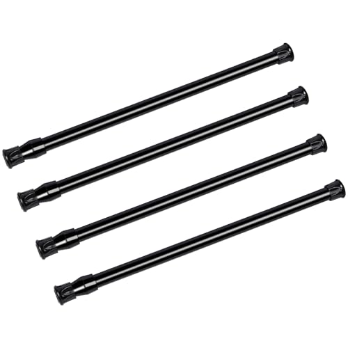 4 Pack Tension Rods, 7-11 inches Adjustable Spring Steel Cupboard Bars, Tension Curtain Rod Shower Rod Closet Rod, Black