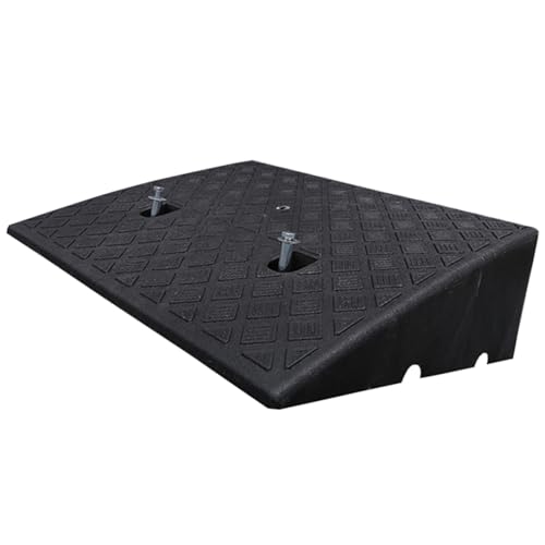 Rampas de bordillo de caucho, umbral resistente para entrada de vehículos, rampa lateral para bicicleta y silla de ruedas (Negro, 50 x 50 x 18 cm) miniatura 1