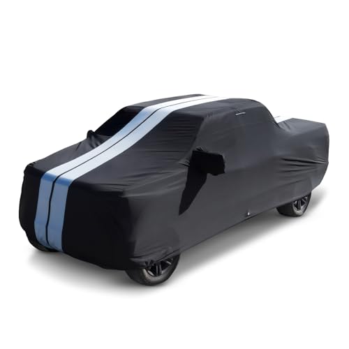 Image of Coverland Custom Truck Cover for 2011-2026 RAM 2500, 3500 Crew Cab, 6.4 ft. Regular Bed, Waterproof & Wind Protection, All Weather Covers for UV, Rain, Snow Protector, Stripe(Black /Gray)