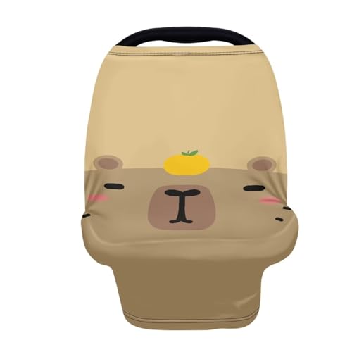 JOAIFO Breathable Car Seat Cover for Babies – Capybara Nursing Cover for Breastfeeding, High Stretchy Stroller Cover, Nursing Cover Up for Breastfeeding