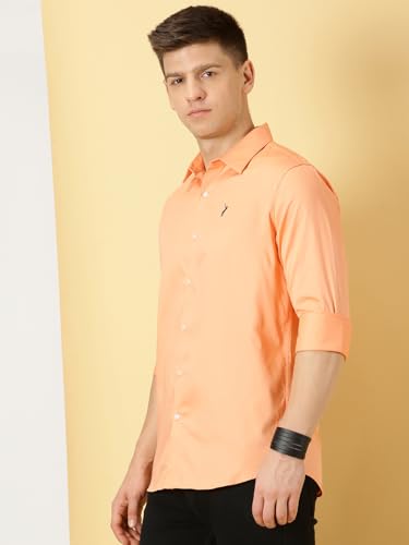 Image of Thomas Scott Men's | Solid | Full Sleeve | Slim Fit | Cotton Blend | Spread Collar | Casual Shirt