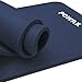 POWRX Gymnastikmatte I Yogamatte (Navy, 190 x 80 x 1.5 cm) Premium inkl. Tragegurt + Tasche + Übungsposter GRATIS I Hautfreundliche Fitnessmatte TÜV Süd bestätigt Phthalatfrei Dicke 1.5cm oder 1cm
