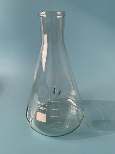 DONLAB CCC-1000 Borosilicate Glass 1000ml/1L Baffle Flask,Eelenmeyer Flask with Baffles
