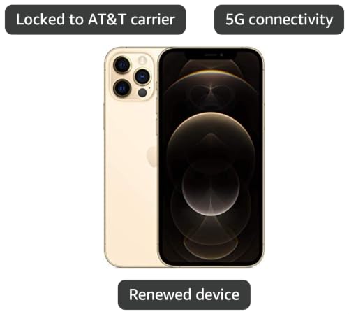 Image of Apple iPhone 12 Pro, 256GB, Gold - AT&T (Renewed)