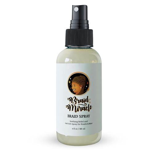 Braid Miracle Magic Soothing Spray - Moisturizing for Braids, Locs, Twists, Cornrows, and Crochet, With Banana Juice, Organic Essential Oils, and Refreshing Mint Scent, 4 oz