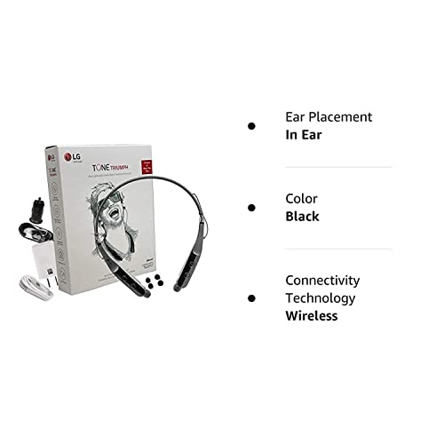Lg Tone Hbs-510 Triumph Black - Bluetooth Wireless Stereo Headset 510 With 1.2Amp Quick Wall/Car Charger (Us Retail Packing Kit) #TOP3