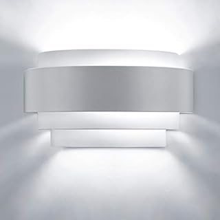Glighone LED Wall Lights Indoor Up Down Wall Lamp White Modern Wall Sconce Lighting Uplighter Downlighter for Living Room Bedroom Corridor Hallway, Cool White (Bulb Include)