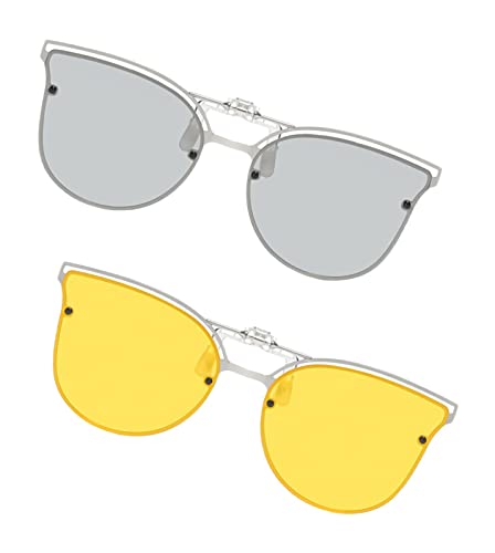 Image of Sunglasses fit over Glasses Clip On Polarized sunglasses for Prescription Glasses Flip Up Fishing Driving Glasses