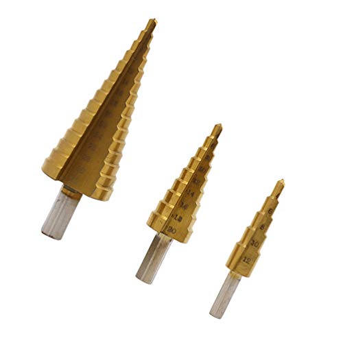 ULTECHVO 3 peças de ponta de cone de passo de aço de alta velocidade, cabo triangular métrico de tit