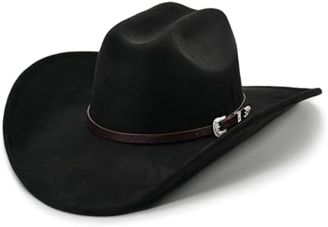 FLUFFY SENSE. Cowboy Hat for Women and Men with Shapeable Wide Brim - Felt Cattleman Western Hats for Cowboys and Cowgirls