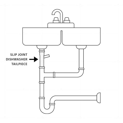 17GA Chrome Brass Dishwasher Tailpiece Branch 1-1/2" x 6" Slip Joint Dishwasher Branch Tailpiece 1/2" Dishwasher Drain Outlet by HIGHCRAFT - Image 7