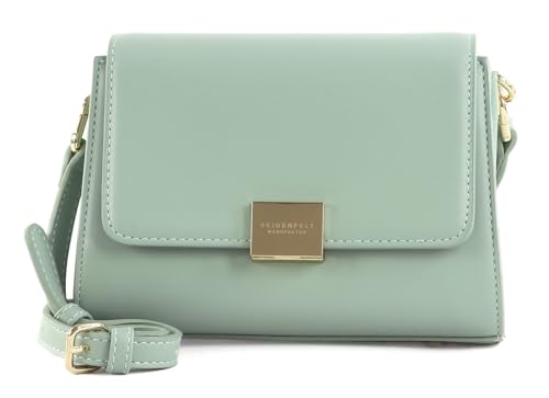 Bolso de hombro Ellanda Crossbag Soft Blue con detalles metalizados en oro