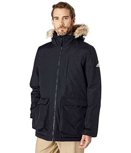 adidas Men's Utilitas Hooded Parka, Black, Medium