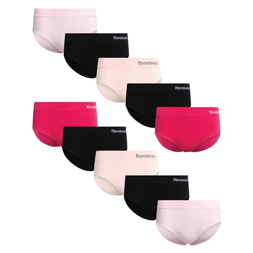 Image of Reebok Womens Hipster Panties Underwear, Stretch Tag-Free Waistband 10 Pack