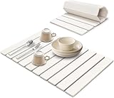 【Aesthetic White Design】: The elegant white appearance of this stone drying mats matches any kitchen decoration, ensuring seamless integration with your existing style while enhancing overall aesthetic appeal 【Super Absorbent and Quick - Drying】: The...