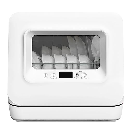 食器洗い乾燥機 クイックインストール 5 つの洗浄プログラム空気乾燥ミニサイズポータブル 4 セットカウンタートップコンパクト食器洗い機家庭用自動 大容量 エコ 節電 洗浄 卓上