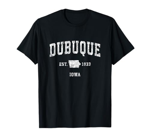 Dubuque Iowa IA Diseño deportivo deportivo vintage Camiseta