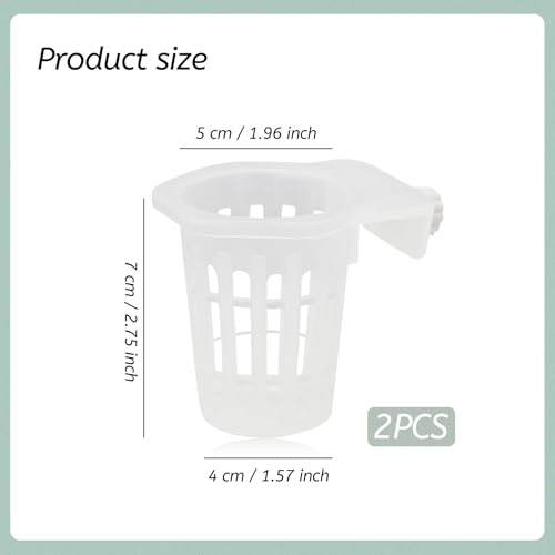 Image of WishLotus 2Pcs Aquarium Plant Holder, Hollow Design Hanging Aquarium Planter Cups with Hook, Aquarium Plant Baskets for Fish Tank Aquarium Hydroponics & Aquatic Plant (Transparent)
