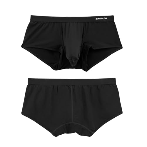 Men's Elephant Trunk Boxers Briefs Dual Pouch Bulge Shorts Sexy Trunks with Wide Waistband