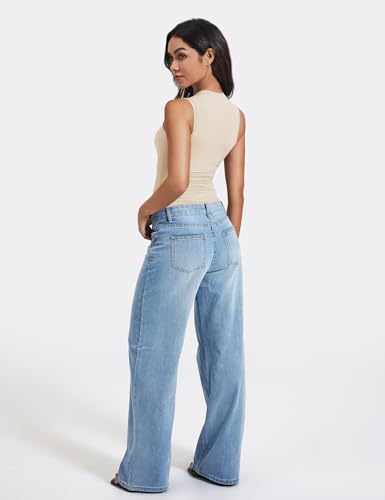 Image of YEOREO Women Basic Mock Neck Workout Crop Top Sleeveless Double Lined Tank Tee Slim Fitted Ruched Going Out Camisole