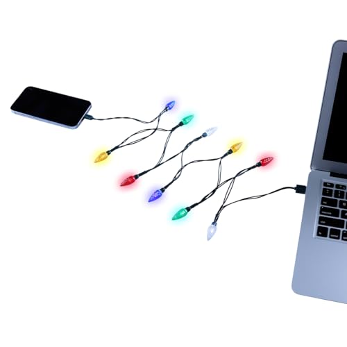 Penmerr USB Christmas Light Phone Charger Cord USB and Bulb Charger,50inch 10led Multicolor for Phone 14/Pro Max/Pro/Plus,Phone 13/Pro Max/Pro/Mini,12 Pro Max/11Pro Max/X,XR,XS,XS Max/8/7/6 etc（1pcs）
