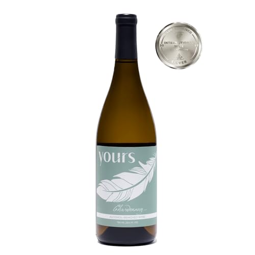 YOURS Non-Alcoholic Wine – Premium Award-Winning Wine Alternative, Alcohol-Free & Monk Fruit Sweetened – 750mL Bottle (Chardonnay)