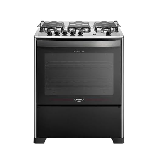 Fogão 5 Bocas Dako Magister Grill Preto com Mesa Inox Bivolt