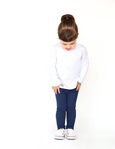 Image of Lilax Girls' Basic Long Sleeve Mock Turtleneck Cotton T-Shirt