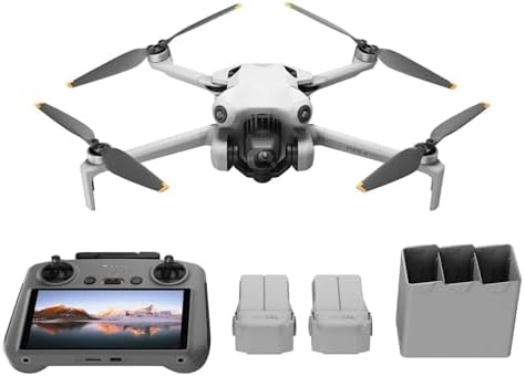 DJI Mini 4 Pro Fly More Pack with DJI RC 2 (Remote Control with Screen), Drones with 4k Camera, Under 249g, 34min Flight Time, 2 Extra Batteries