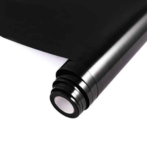 NANAPLUMS Plotterfolie Textil, Transferfolie für Textilien - Flexfolie zum Aufbügeln, Plotterfolie für DIY Shirts, 30,5 cm x 150 cm, Schwarz