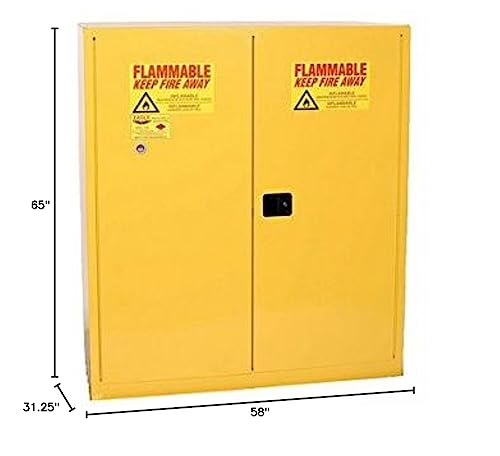 Image of Eagle Drum Storage Safety Cabinet, Manual Closing, 2 Doors, 2 Vertical Drum, 58 inch Width x 65 inch Height x 31-1 /4 inch Depth, 110 Gallon Capacity, Made in The USA, PEST1955