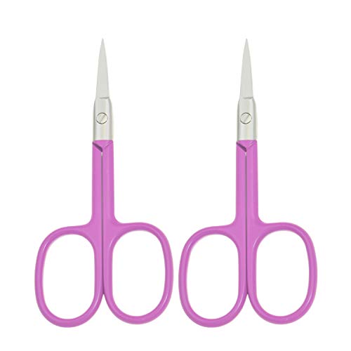 Motanar Augenbrauenschere, für Make-up, Maniküre, Nägel, Nagelhautschere, Augenbrauen, Wimpern, Epilierer, Gesichtshaarentfernung, 2 Stück (Rose A) Cover