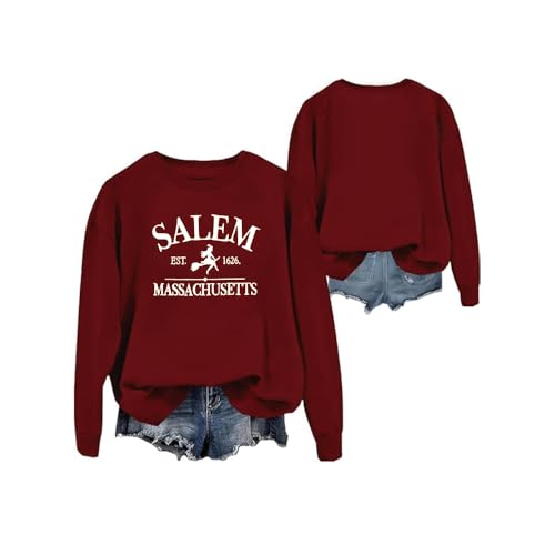 Men's and women's Halloween Salem Massachusetts witch sweatshirts long sleeves