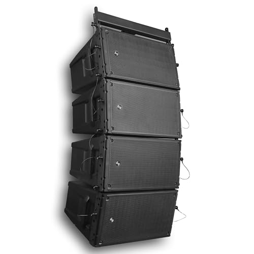 Sound Town ZETHUS Series Powered Line Array Speaker System with Four Dual 8-inch Line Array