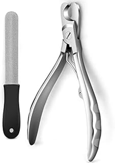 Gobeigo Dog Nail Clippers with Nail File, Professional Heavy Duty Dog Nail Trimmer, Full Martensite Steel Razor Sharp Blade Best for Large Dogs/Thick Toenail Pets/Old Cat, Ergonomic Non-Slip Handles