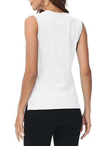 Mofiz Golf Polo Shirts For Women Slim Fit Woman Sleeveless Sports Shirts Quick Dry Athletic Tank Tops For Tennis White Xs #TOP3