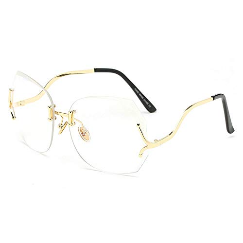 MINCL/Rimless Oversized Vintage Retro Style Eye Glasses Sunglasses