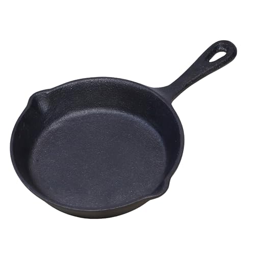 Buckingham Pre-seasoned Premium Cast Iron Skillet Frying Pan Suitable for Induction Electric Gas Oven Safe Ideal for BBQ Grilling Cast Iron Pan for Low Fat Healthy Cooking 16.5 Cm