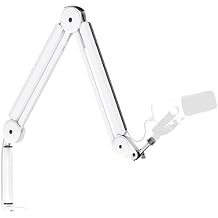 InnoGear Mic Boom Arm Microphone Stand إدارة الكابلات للميكروفون الأزرق Yeti FIFINE AM8 K669B HyperX QuadCast S SoloCast AT2020 والميكروفون الآخر، أبيض