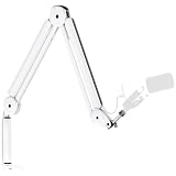 InnoGear Mic Arm Microphone Boom Arm Cable Management for Blue Yeti, White